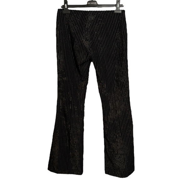NWOT VTG Miss Sixty Pants 28 Black Burnout Velvet Stripe Flare Leg Low Rise Y2K - Picture 2 of 16